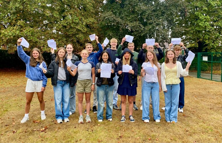 ​RGS students on cloud nine as they celebrate top grades